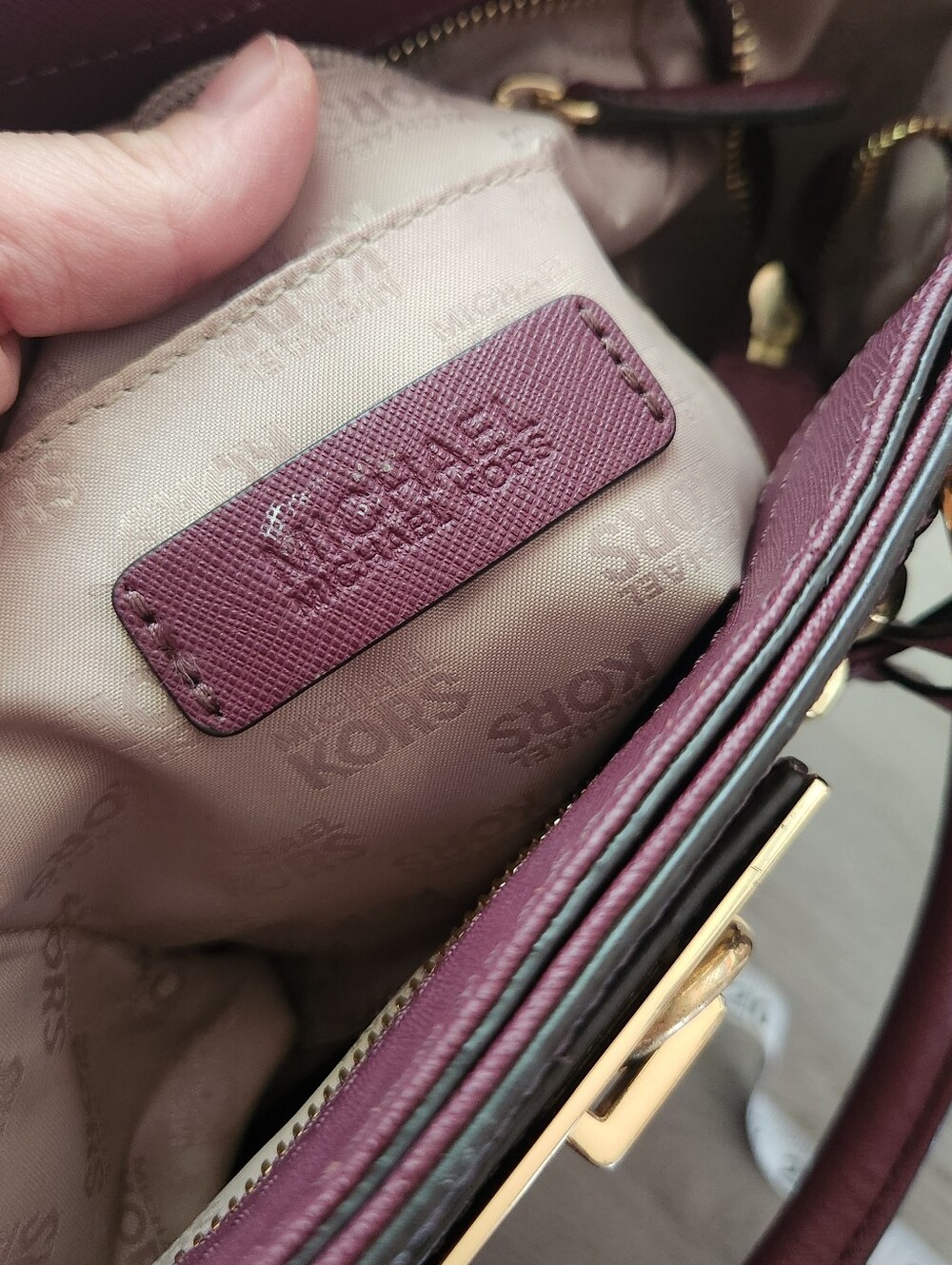 Michael Kors Hamilton Traveler tote purple glam corporate rock edgy business - Picture 8 of 14
